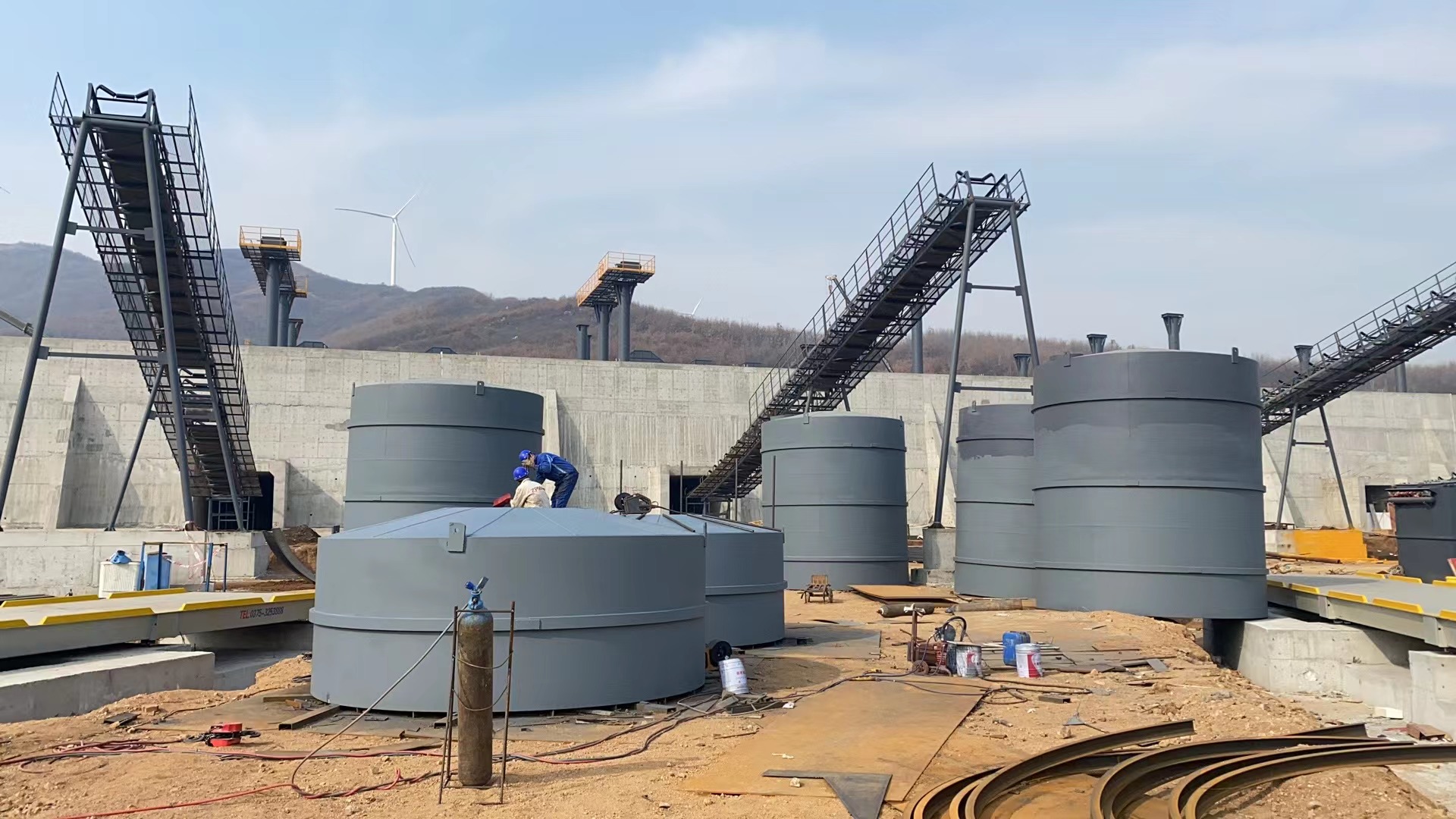 温州骨料钢板仓河南项目大型骨料仓生产线进度
